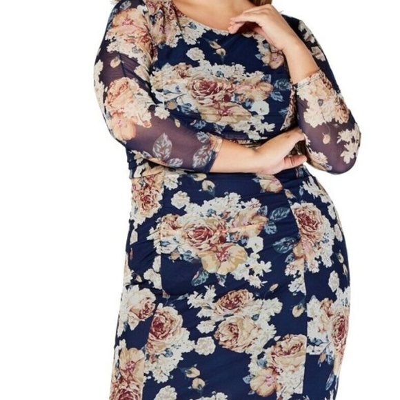 NY Collection Dresses & Skirts - 3X NY Collection Plus Long Blue Floral Dress